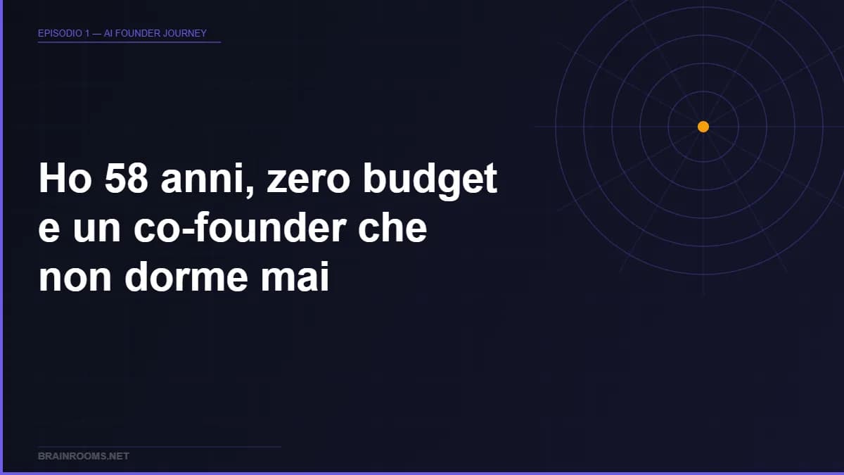 Episodio 1 — Ho creato una start-up, zero budget e un co-founder che non dorme mai
