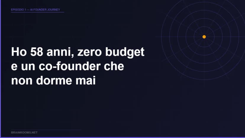 Episodio 1 — Ho creato una start-up, zero budget e un co-founder che non dorme mai